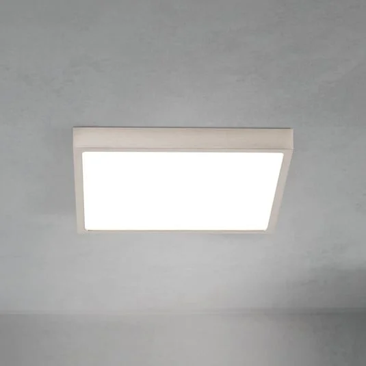 lámpara LED de techo Disc, color níquel satinado, longitud 24 cm, CCT