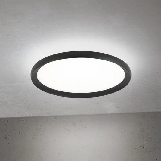 lámpara LED de techo Kant, Ø 40 cm, negro, CCT, metal/plástico