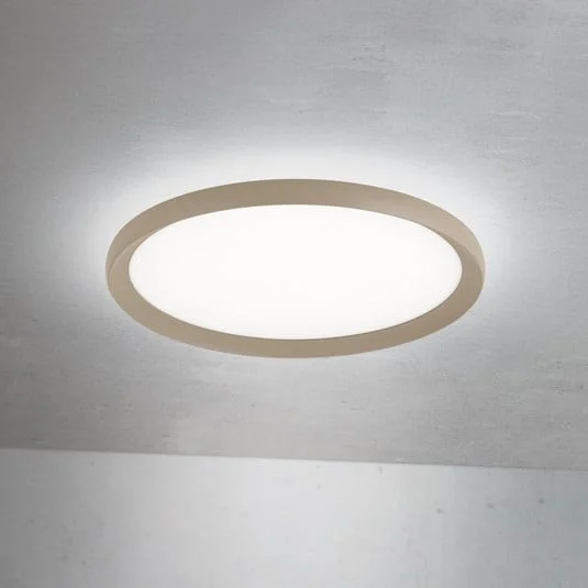 lámpara LED de techo Kant, Ø 40 cm, caqui, CCT, metal/plástico