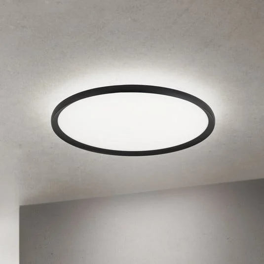 lámpara LED de techo Kant, Ø 60 cm, negro, CCT, metal/plástico