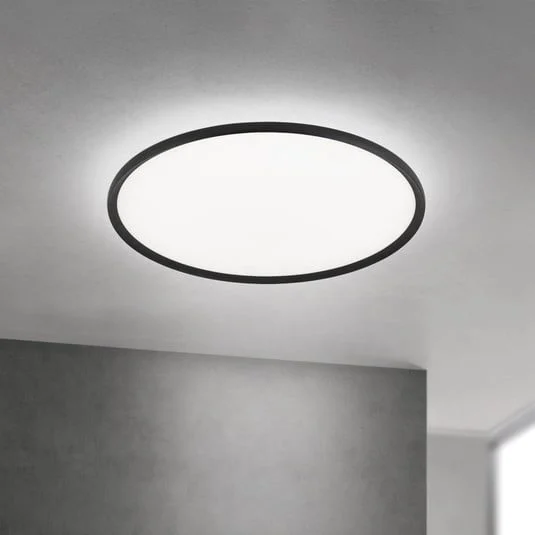 lámpara LED de techo Kant, Ø 80 cm, negro, CCT, metal/plástico