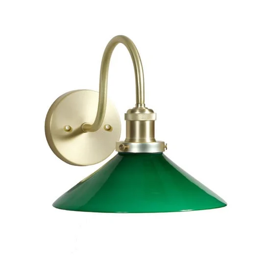 Aplique de pared PR Home August, dorada/verde, altura 25 cm, E27