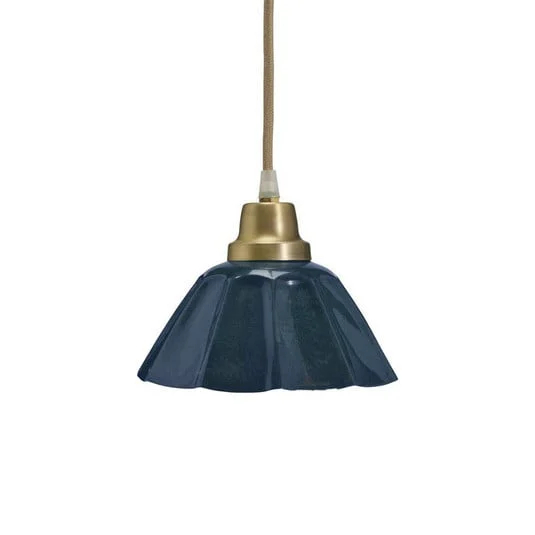 Lámpara colgante PR Home Ester, azul, Ø 17 cm, con enchufe, E27
