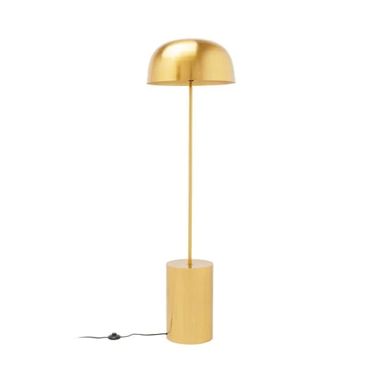 Lámpara de pie Loungy de KARE, color dorado, metal, 160 cm, E27