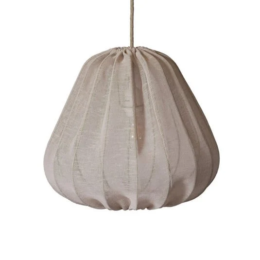 Lámpara colgante PR Home Sienna, beige, altura 35 cm, tela