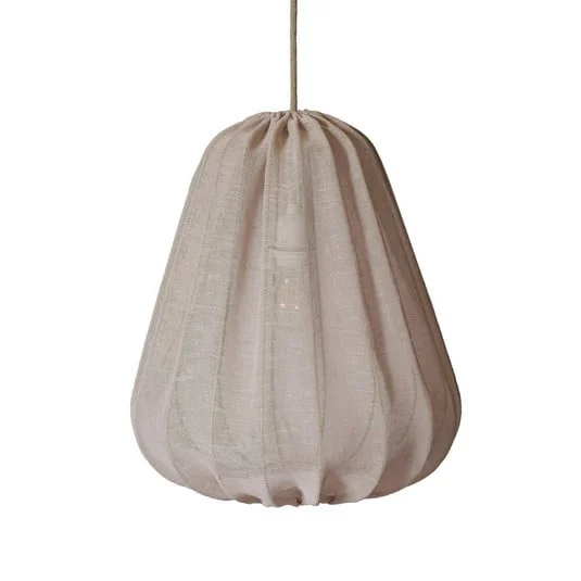 Lámpara colgante PR Home Sienna, beige, altura 45 cm, tela