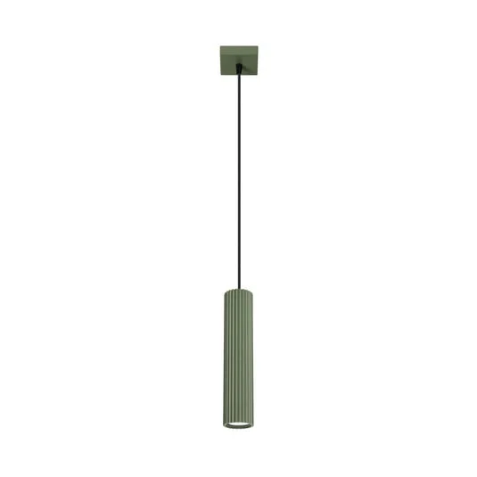 Lámpara colgante ALORA, verde oliva, Ø 8 cm, metal, GU10