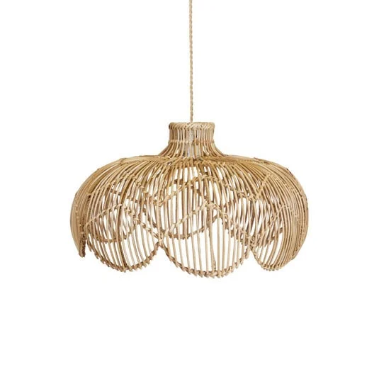 Lámpara colgante PR Home Belle, color madera, ratán, Ø 43 cm