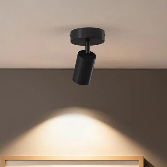 Downlight Calex GU10, negro, Ø 10 cm, 1 luz, metal
