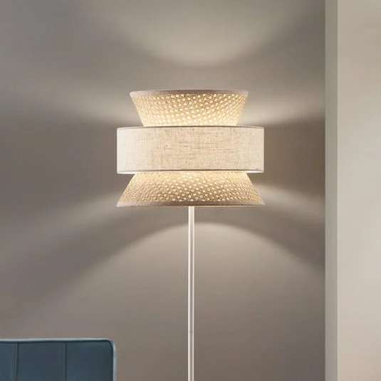 Lámpara de pie Gazebo, natural/beige, altura 147 cm, ratán/tejido