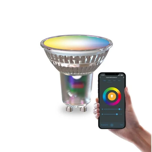 Bombilla LED inteligente Calex con reflector GU10 4,9 W RGB CCT 5 cm