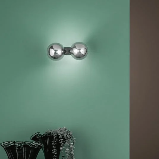 Aplique de pared HONEY, altura 34 cm, negro/gris ahumado, 2 luces