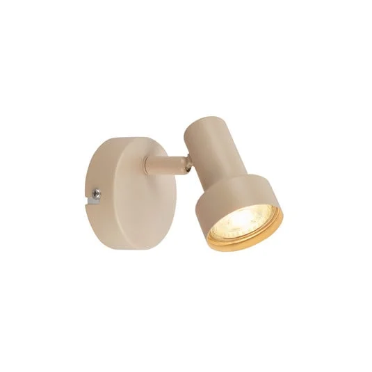 Foco de pared Tapp, beige, Ø 8 cm, 1 luz, metal, GU10