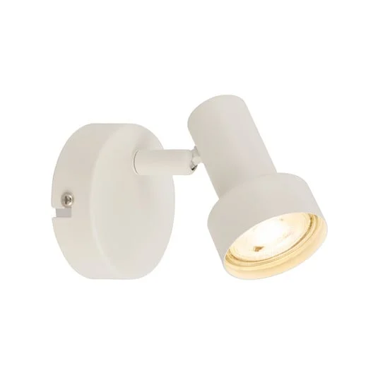 Foco de pared Tapp, blanco, Ø 8 cm, 1 luz, metal, GU10
