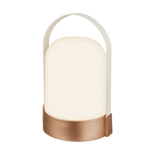 lámpara de mesa LED ASA BIG, bronce/blanco, altura 24 cm, IP44