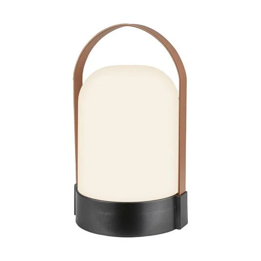 lámpara de mesa LED recargable ASA BIG, antracita/marrón Altura 24 cm IP44
