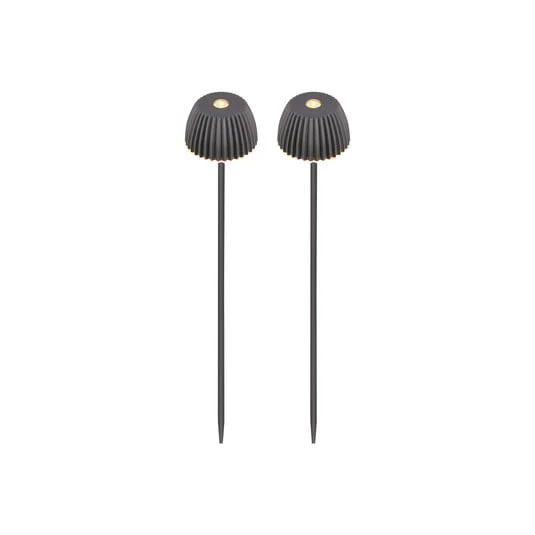 Lámpara LED recargable con pica para tierra RIFFLE NANO, antracita Ø 6 cm,