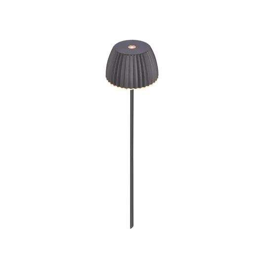 Lámpara LED recargable con pica para suelo RIFFLE MINI, antracita Ø 9 cm, IP44