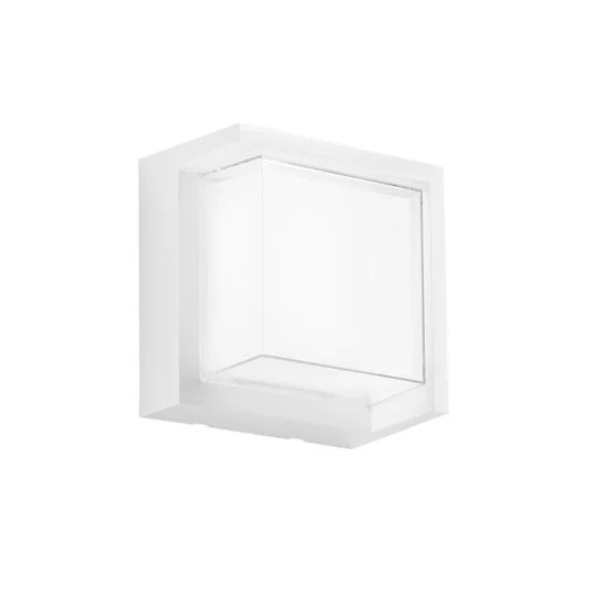 Aplique LED para exterior BLOCK, blanco, ancho 16 cm, plástico, CCT