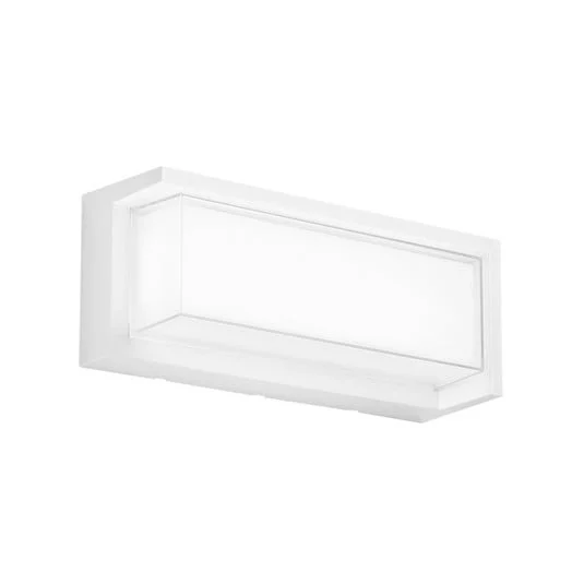 Aplique LED para exterior BLOCK, blanco, ancho 32 cm, plástico, CCT