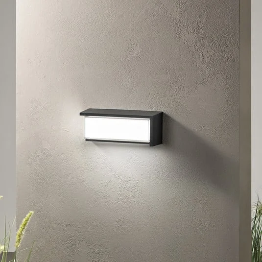 Aplique LED para exterior BLOCK, negra, 32 cm, plástico, CCT