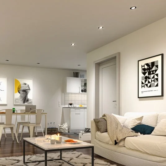 lámpara empotrable LED Paulmann blanca Ø 8 cm 4,8 W 3 niveles de atenuable,
