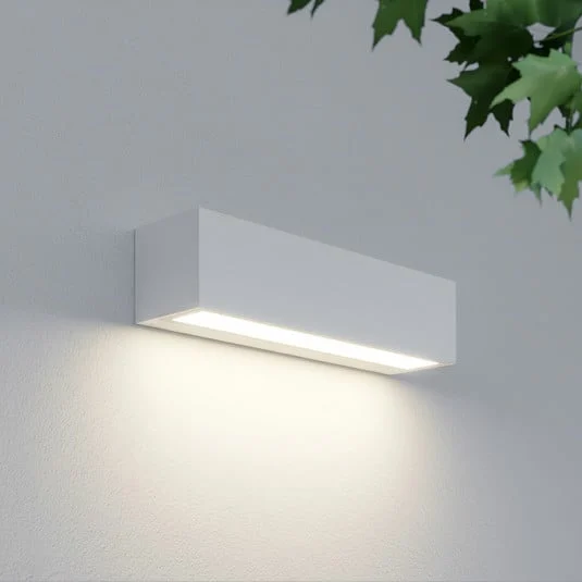 Aplique LED para exterior Lucande Lengo, 25 cm, blanca, luz hacia abajo, 3000 K