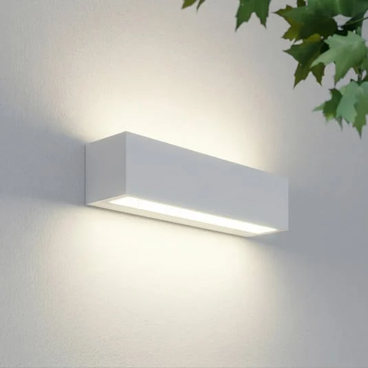 Aplique LED para exterior Lucande Lengo, 25 cm, blanca, luz hacia arriba/abajo,