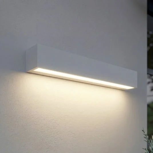 Aplique LED para exterior Lucande Lengo, 50 cm, blanca, luz hacia abajo, 3000 K