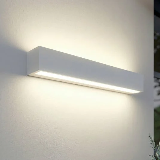 Aplique LED para exterior Lucande Lengo, 50 cm, blanca, luz hacia arriba/abajo,
