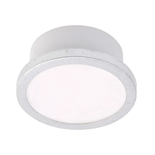 Plafón LightMe Aqua Uno, Ø 11 cm, plata laminada, IP44
