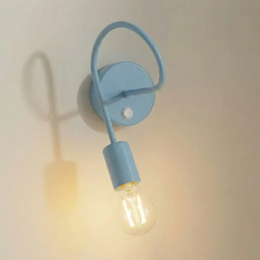 Aplique de pared Oxford, azul, metal, 1 luz, E27, interruptor