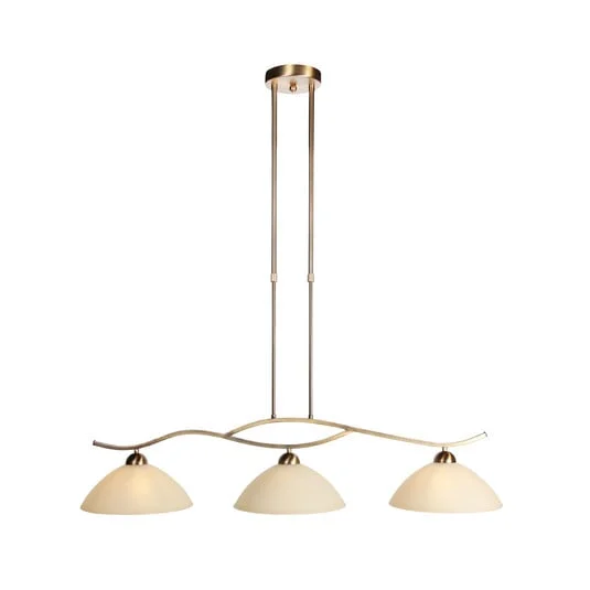 Lámpara colgante Anthea, 3 luces, bronce, metal, cristal, E27