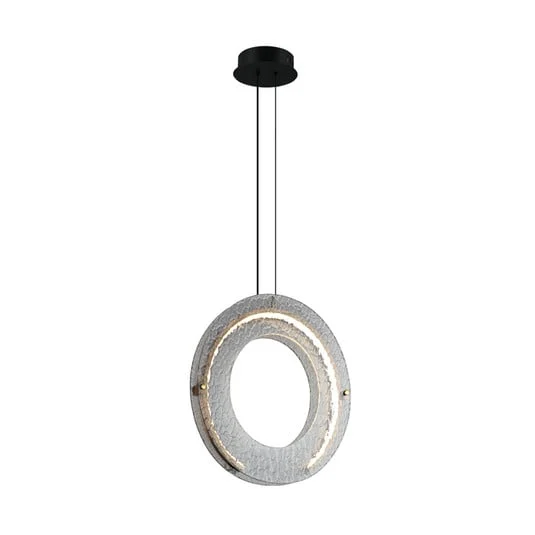 Lámpara colgante LED Tamara, gris humo, Ø 40 cm, vidrio/metal
