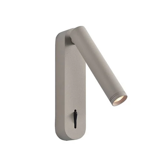 Aplique de pared LED Abriel, color beige, saliente 16 cm, metal
