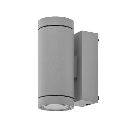 Aplique para exterior ShoreLine Pro Round up/down, gris claro, GU10