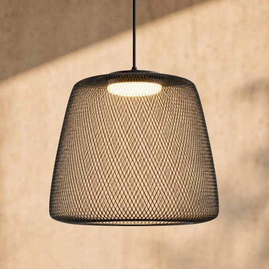 Lámpara colgante LED Lucande Korvyn, negra, Ø 50 cm, regulable por pasos