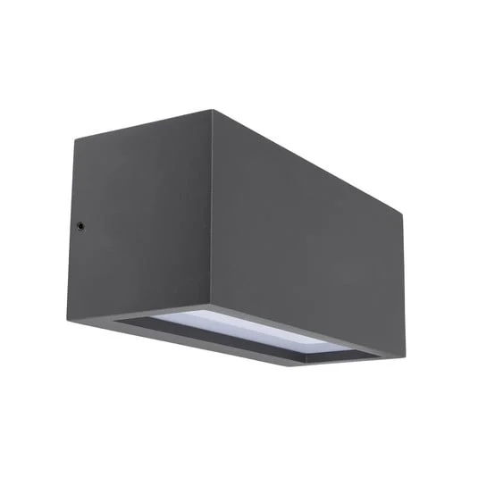 Aplique para exterior Rilongo cerrada, arriba/abajo, aluminio, gris oscuro