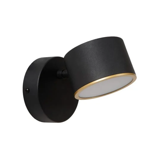 Aplique de pared LED Gian, negra, ancho 11 cm, metal