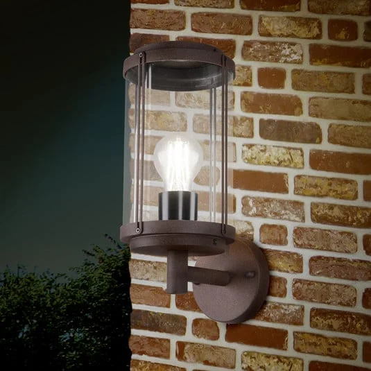 Aplique de exterior TANARO, color óxido, altura 33 cm, metal IP44