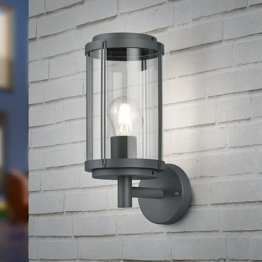 Aplique de exterior TANARO, antracita, altura 33 cm, metal, IP44