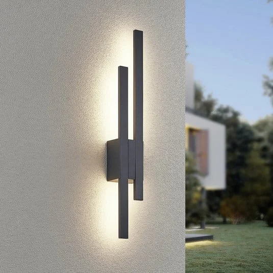 Aplique LED para exterior TAWA, antracita, 62 cm, metal, 2 luces, IP54
