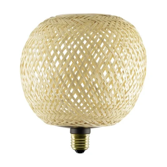 Segula LED Floating Bambú natural G180 E27 5W 2200 K atenuable.