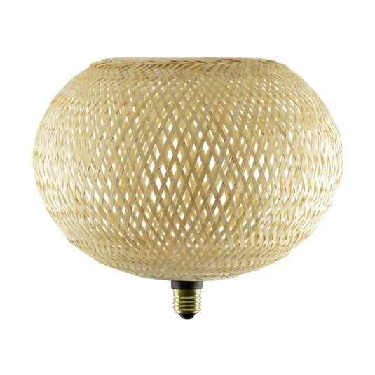 Segula LED Floating Bambú natural Oval300 E27 5W 2200 K atenuable.