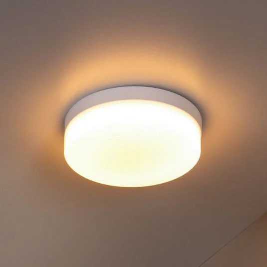 lámpara de techo LED para baño Biskit, blanca, Ø 23 cm, plástico