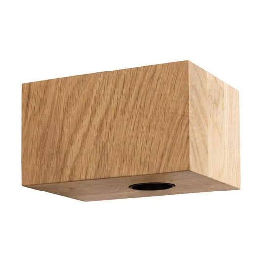 Aplique de pared SEGULA Cozy, roble aceitado, forma cúbica, E27