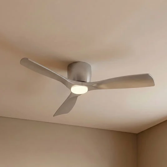 Ventilador de techo LED inteligente Lucande Moneno, plateado, CC, Tuya