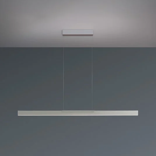 lámpara colgante LED Nano 2.0 de Bopp, longitud 140 cm, color aluminio