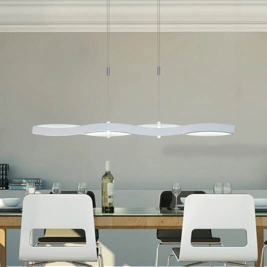 lámpara colgante LED Swing de Bopp, color aluminio, longitud 120 cm