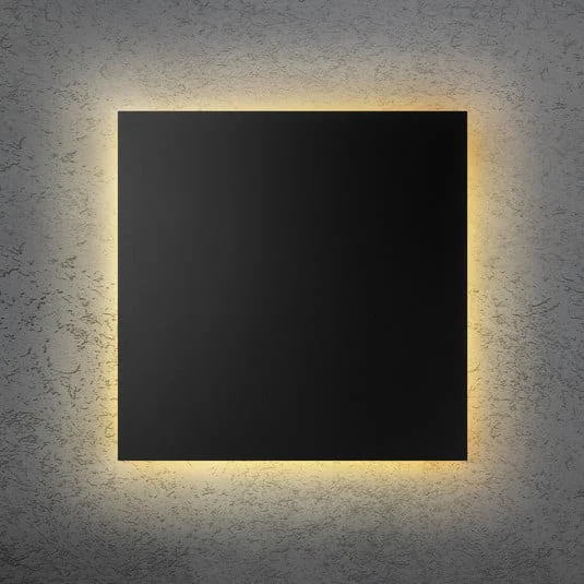 Aplique de pared LED BLADE Q, negra, 44 x 44 cm, metal atenuable